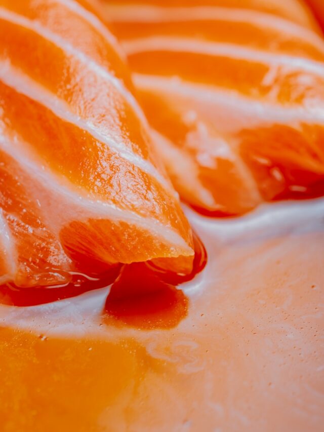 a close up of some fish on a table