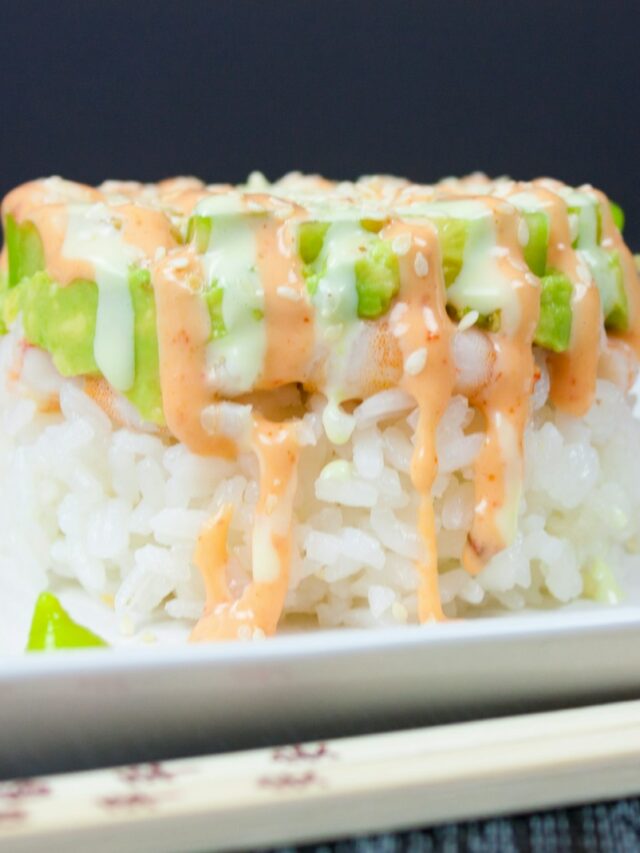 rice with toppings on plate