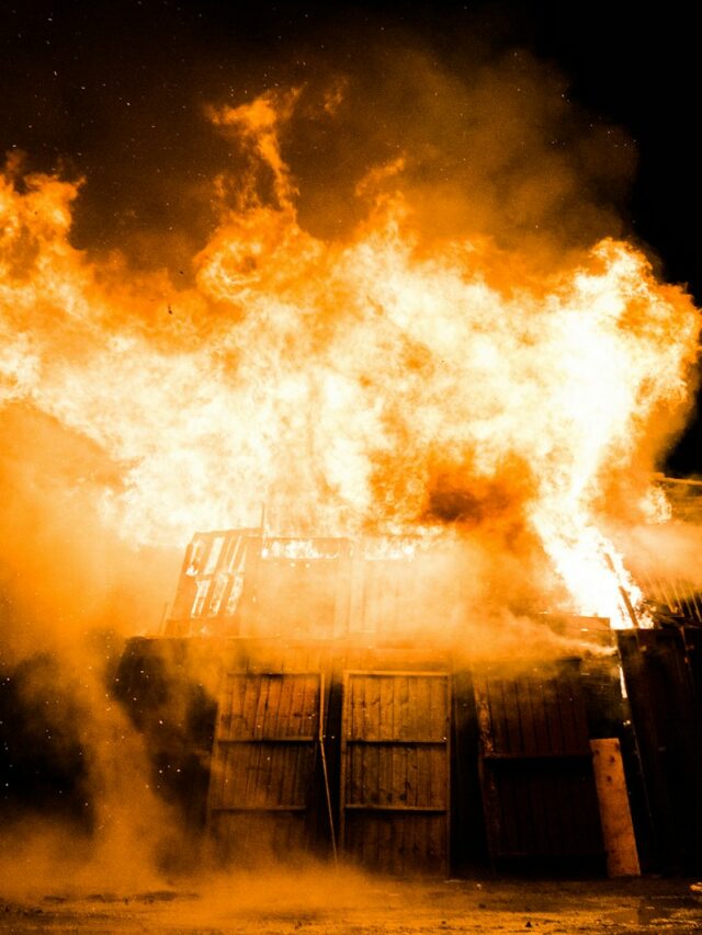 photo of burning house