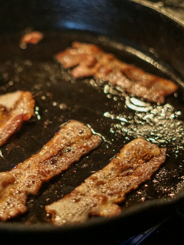 fried meat on black pan